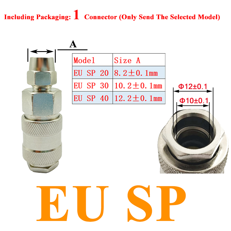 EU Air Hose Fittings Coupling Compressor Accessories Quick Release Fitting European standard Pneumatic Connector Rapidities: Yellow / 3/8"