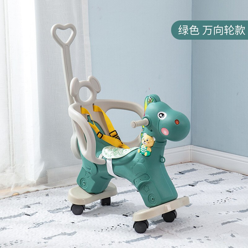Chaise à bascule cheval plastique | Multifonction, d'anniversaire, chaise balançoire, poussette pour bébé de 1 à 5 ans,: VIOLET