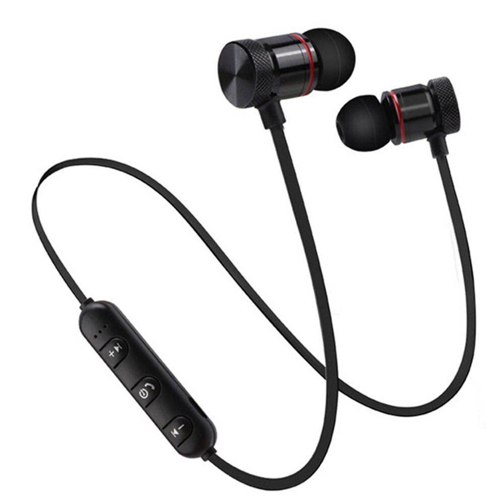 5.0 Bluetooth Wireless headphones Bass HIFI Headset Neckband Sport Stereo In-Ear With Microphone Headphones for all smartphone: Black