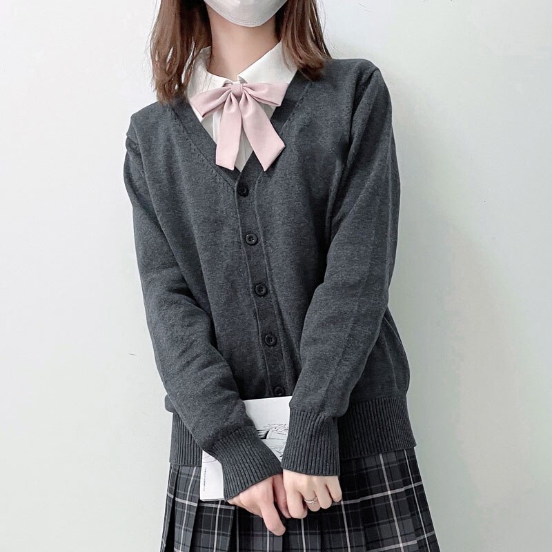 College Stijl Student Vest Zoete Jk Uniform Lolita Trui Koreaanse V-hals Trui Losse Uitloper Japanse School Uniform