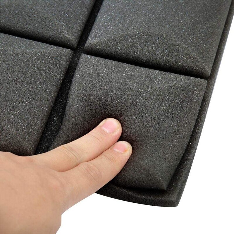 Tablero de aislamiento acústico de espuma de estudio de grabación, 6 uds. Paneles acústicos de alta densidad de espuma de algodón absorbente de sonido de setas