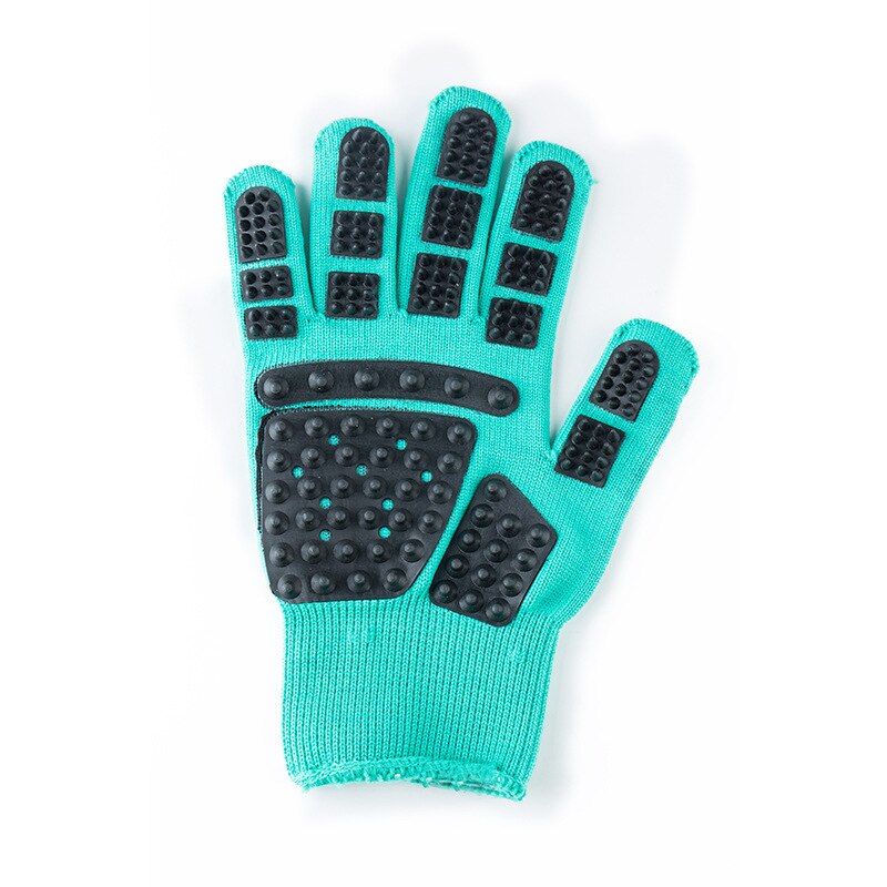 Pet Glove Cat Grooming Glove Cat Hair Deshedding Brush Gloves Dog Comb For Cats Bath Clean Massage Hair Remover brushes Gentle: Right hand / Green