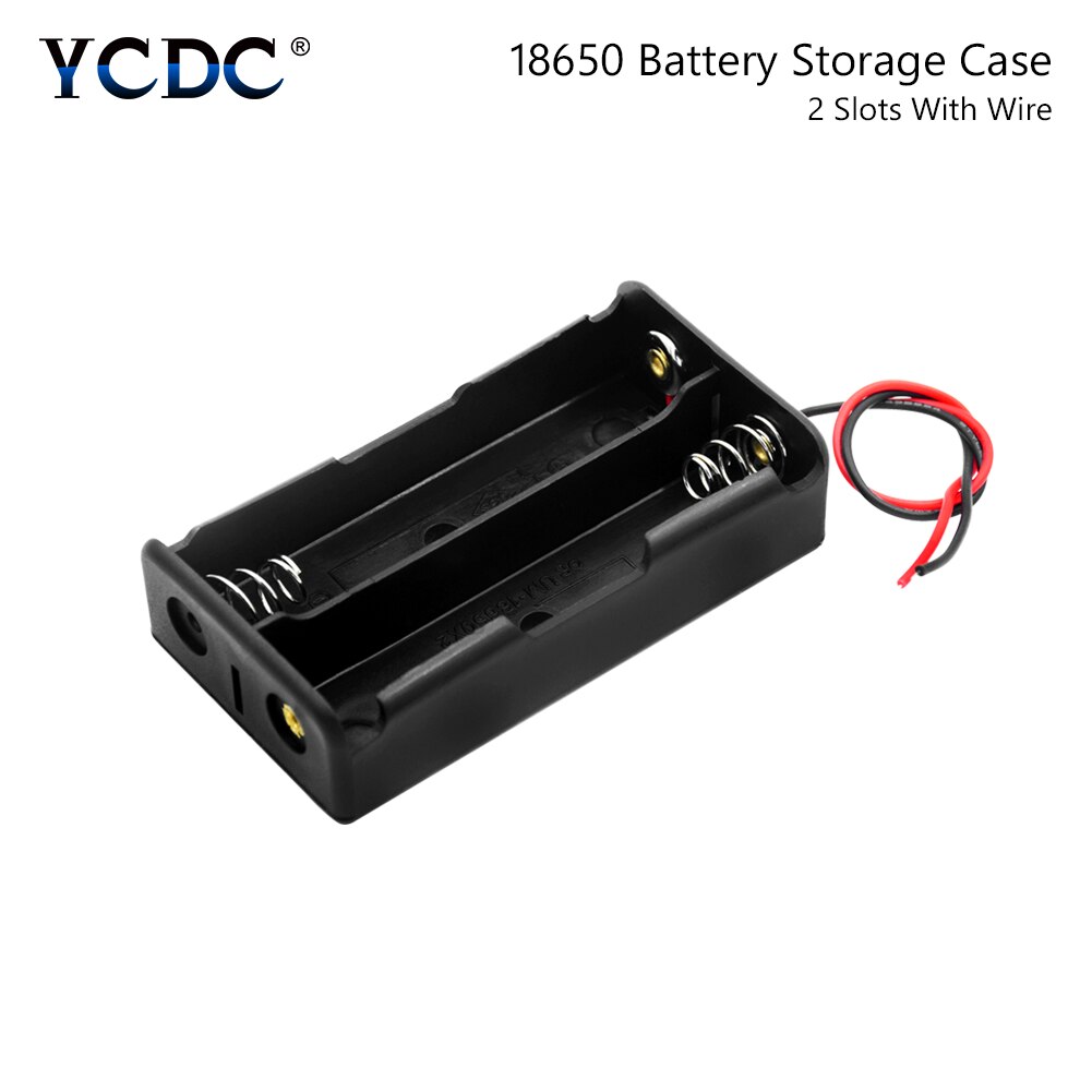 Ycdc diy 1 2 3 4 steckplätze 18650 batterieaufbewahrungsbox mit anschlusskabel 18650 wiederaufladbare batterieschutzbehälter: 2 steckplätze