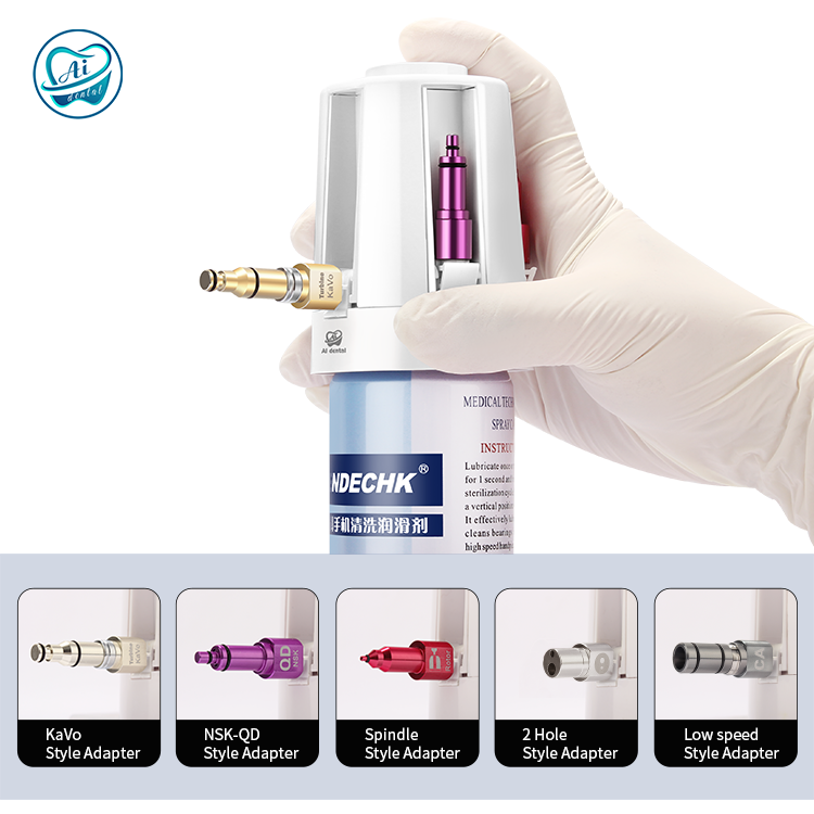 AI-EC-LS/AI-TG-SL Dental Maintenance Tools Contra Angle High Speed Handpiece Nozzle Adapter Oil Lubricator: LIGHT GRAY