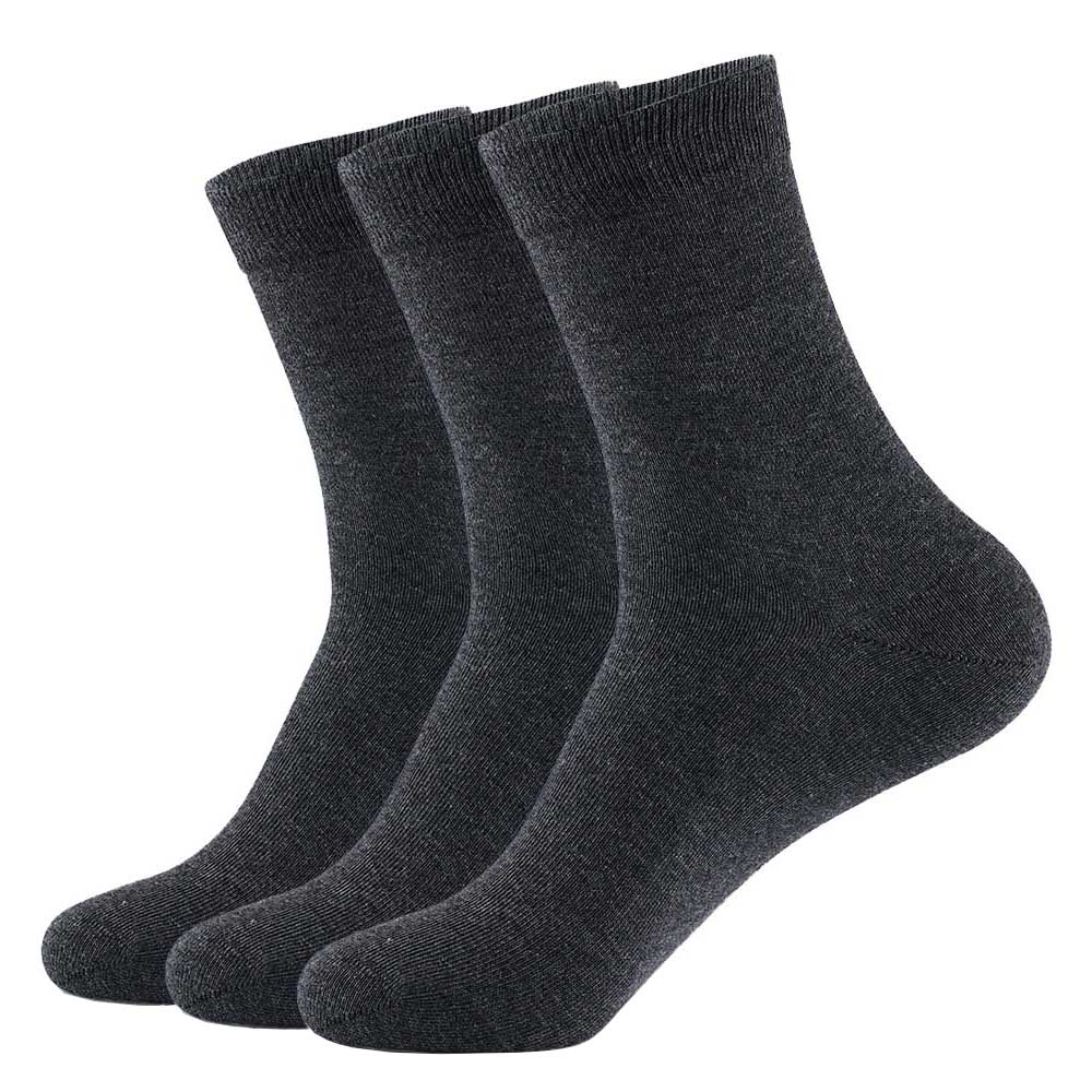 Calcetines de vestir de hombre de negocios de color sólido de los hombres calcetines de algodón de calcetines de de gran tamaño (UE 39-46) (7,0-12,0) VKMONY: Dark gray / 39-42