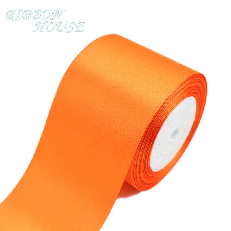 (5 Meter/Roll) 3 "(75Mm) enkel Gezicht Satijnen Lint Singels Decoratie Kerst Linten: oranje