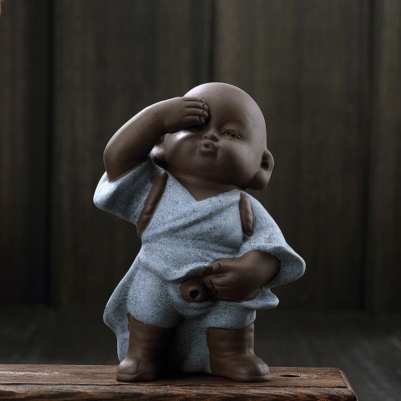 Yixing Authentic Purple Clay Spray Water Monk Tea Pet Office Tea Ceremony Accessories Decoration Crafts Sent Friends: A