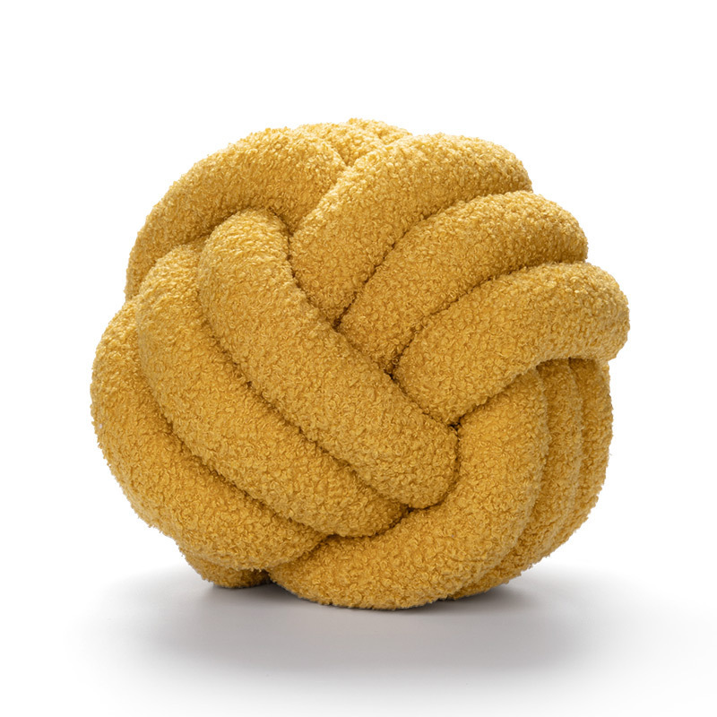 Oreiller de boule nouée indéformable, oreiller en peluche, tissé à la main, respectueux de l'environnement, décoration de la maison, lancer dans le dos: Foncé Rouge