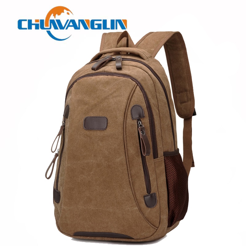 Chuwanglin Casual Canvas Mannelijke Rugzak Mannen Schooltassen 14 Inch Laptop Rugzakken Mode Reistassen Mochila Hombre A6811