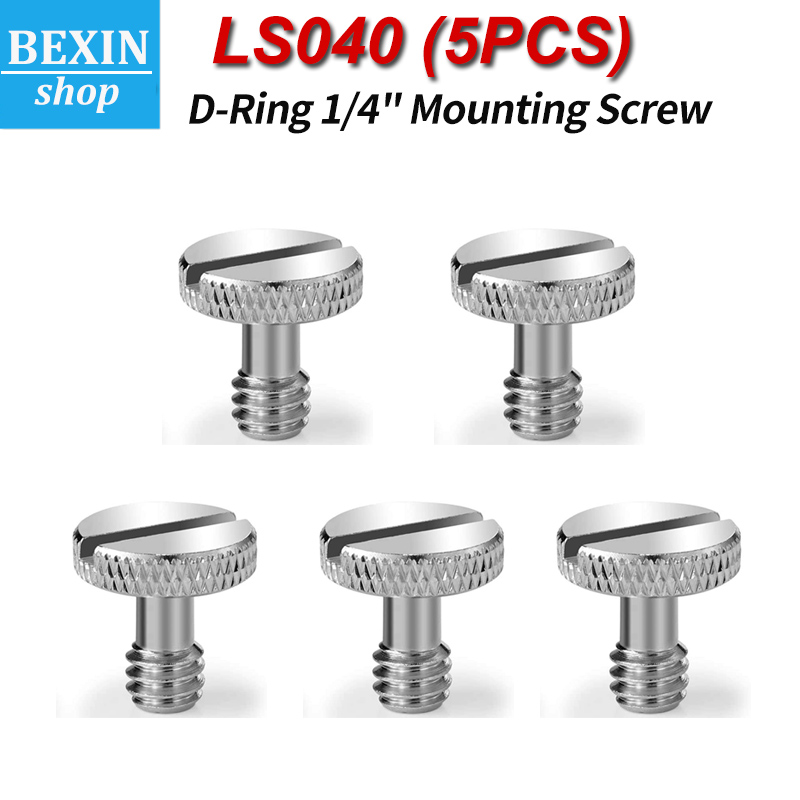 Bexin LS040 Camera Schroef D As D-Ring 1/4 "Montage Schroef Voor Camera Statief Monopod Of Quick Release (Qr) plaat-5 Pack
