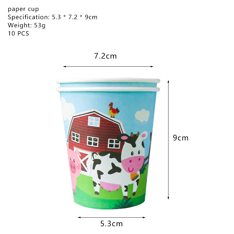 Farm Birthday Party Decorations Chicken Balloon Cow Disposable Tableware Set Baby Shower Dream Rangeland La Granja Zenon Party