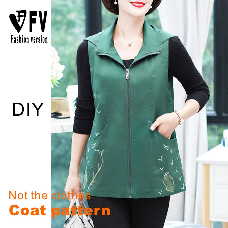 Cutting pattern women's zipper jacket vest pattern... – Grandado