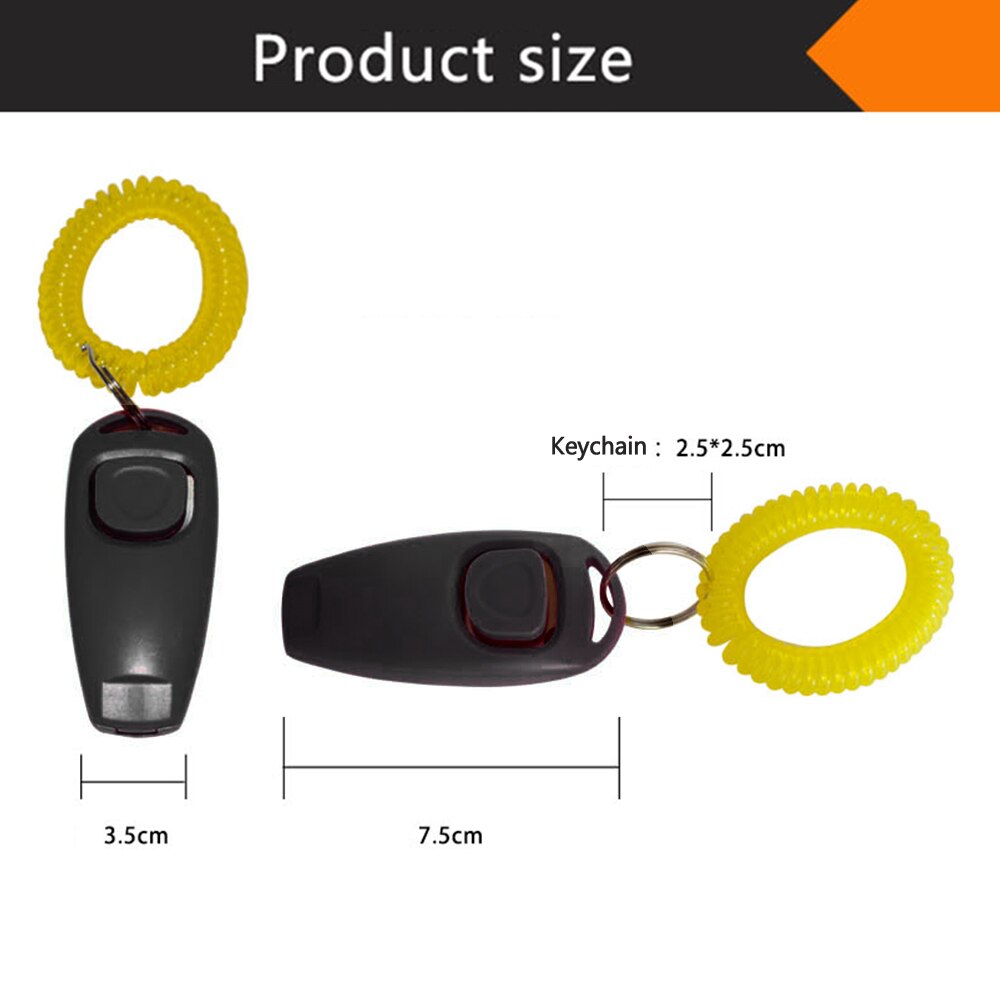 2 in 1 fluitje combo hondenklikker 4 stuks hondentrainingsklikkers huisdier trainer klik sleutelhanger huisdier training controle polsband accessoire