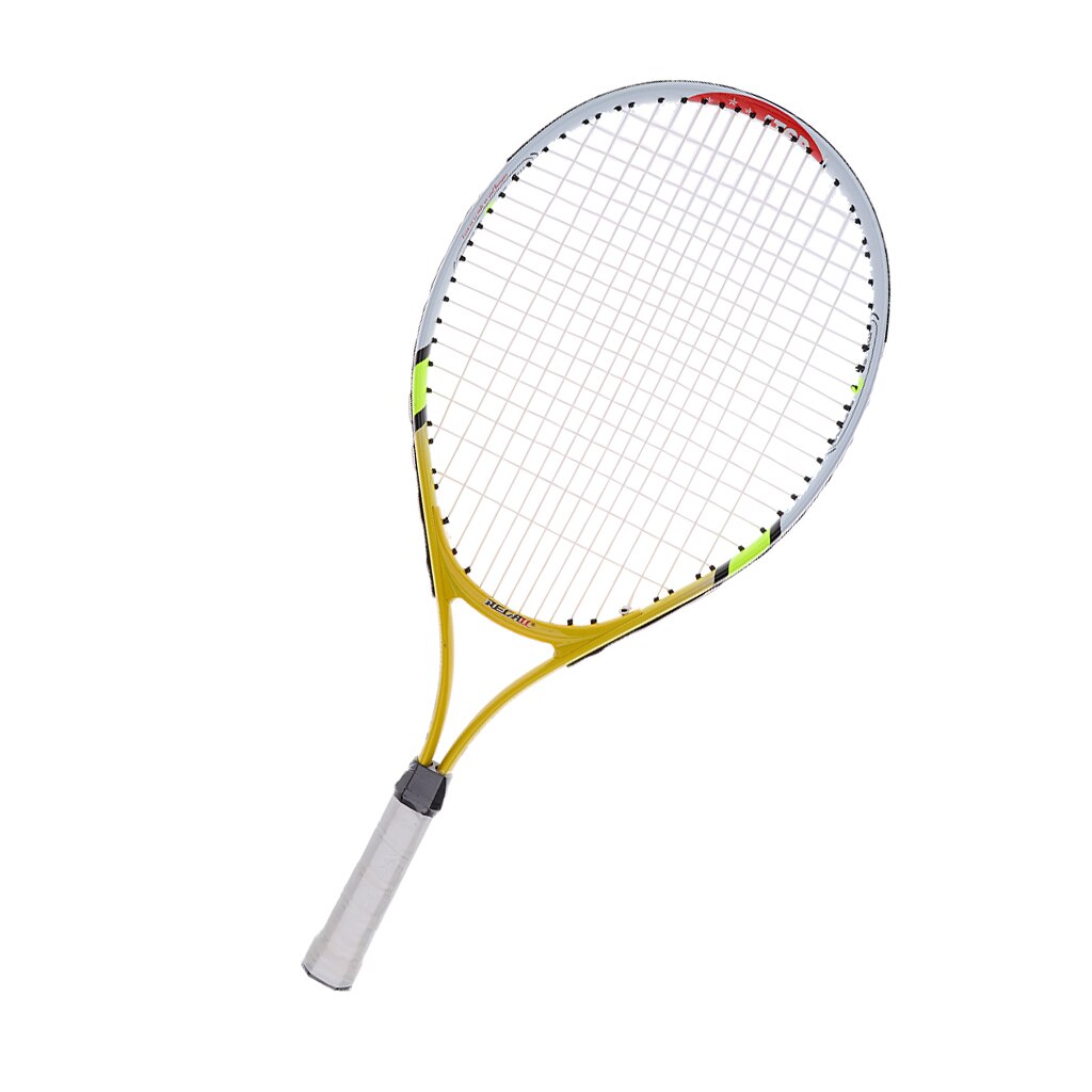 23 Inch Junior Strung Tennis Racquet with Cover for Kids Youth Children: Yellow