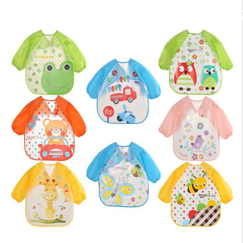 1 Pcs Bebê Babadores Bib Burp Roupas Manga Longa Crianças Avental Bata Alimentação À Prova D' Água Comer Macio Criança Baberos Bavoir Roupas