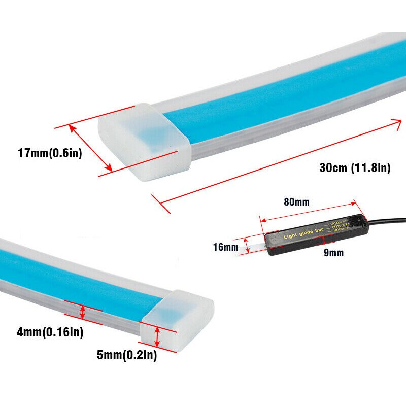 Tira de luces LED Flexible impermeable motocicleta reemplazo ámbar Delgado