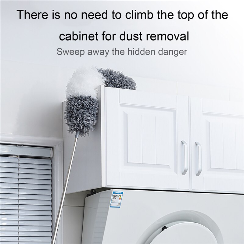 Feather Duster Retractable Brush for Ceiling Spider Web Dust Removal Scavenging Cleaning Tool