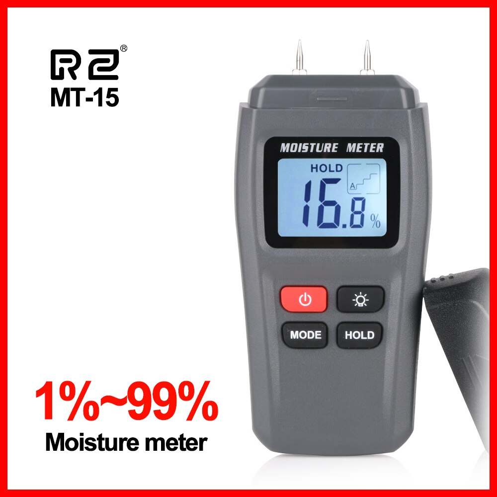 RZ Portable Wood Moisture Meter Hygrometer lumber Timber Tree Density Digital Electrical Tester Measuring tool MT-15