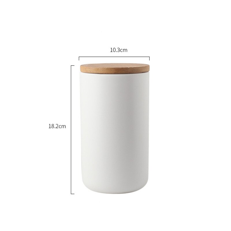 nordisch küche weiß schwarz versiegelt keramik lagerung Krug würzen Krug Container, salz lagerung flasche mit holz deckel kaffee Tee Krug: Weiß L