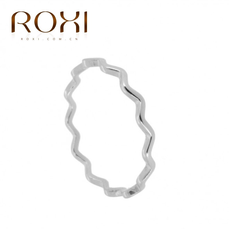 ROXI Minimalistischen 925 Sterling Silber Ring Koreanische eins Welle Ringe für Frauen Zeigefinger Schwanz Silber 925 Ring Schmuck Anillos bague: 8 / Silber-