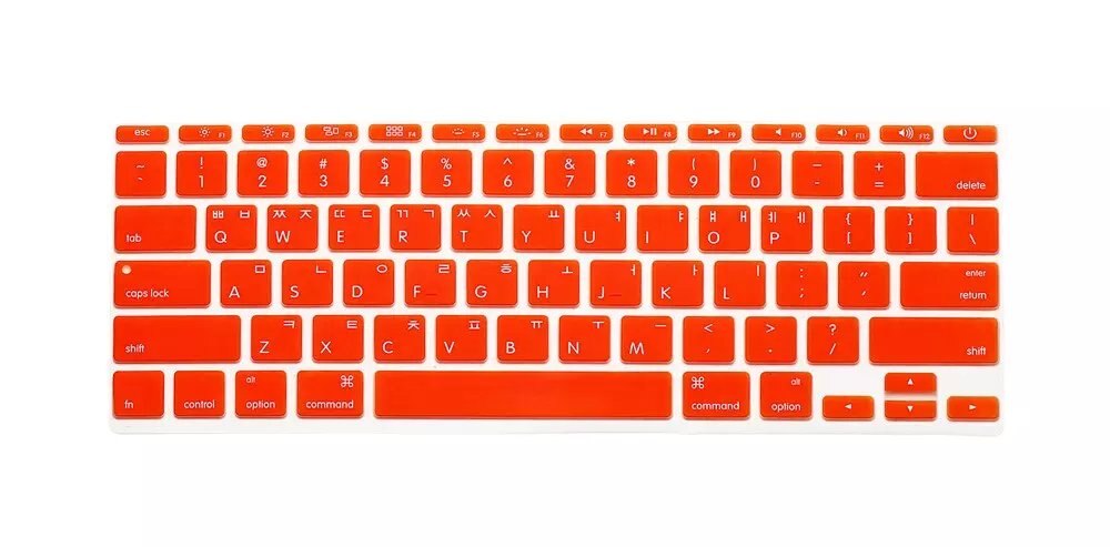 Silicone Skin Korean Keyboard Cover Protector Korea Language Keyboard Cover For Macbook Air 11" 11.6 Inch For Mac A1370 A1465: Orange
