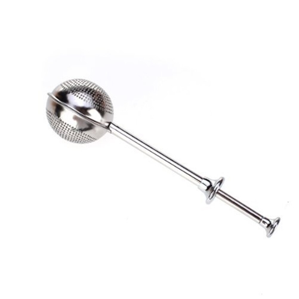 Shaped Stainless Steel Push Style Tea Infuser Strainer (Silver): Default Title