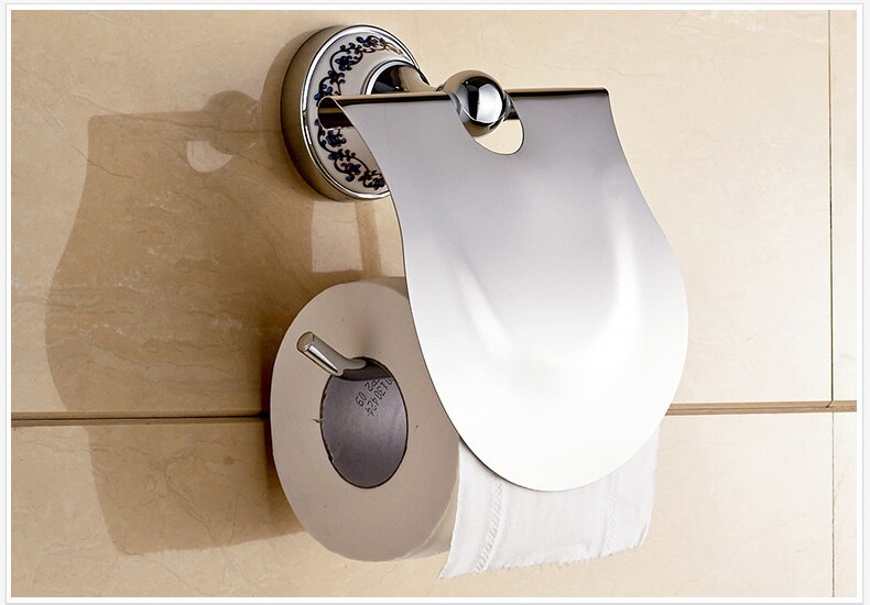 Chrome Finished Bathroom Hardware Sets Ceramic Bathroom Products Bathroom Accessory Set Stainless Steel: Paper holder