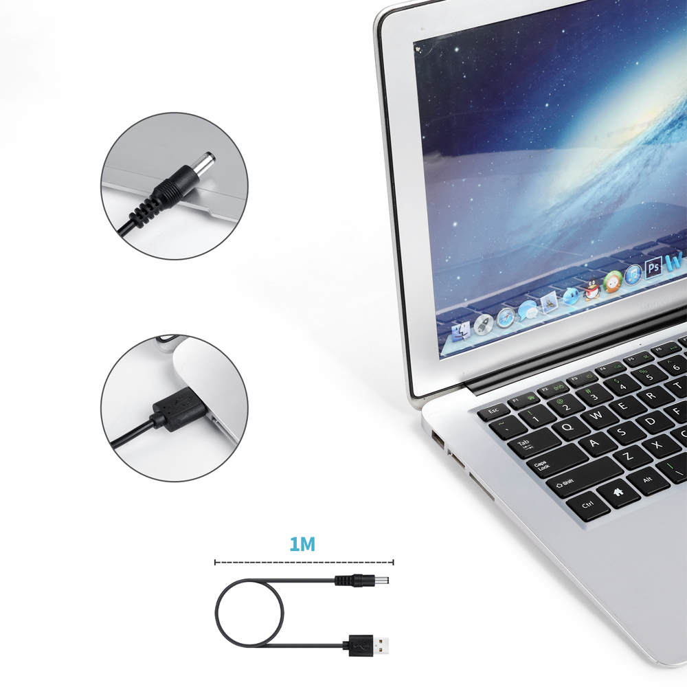 8-in-1 USB naar 5,5 * 2,1 oplaadkabel DC-oplaadnetsnoer Multifunctionele DC verwisselbare stekker Man-man kabel