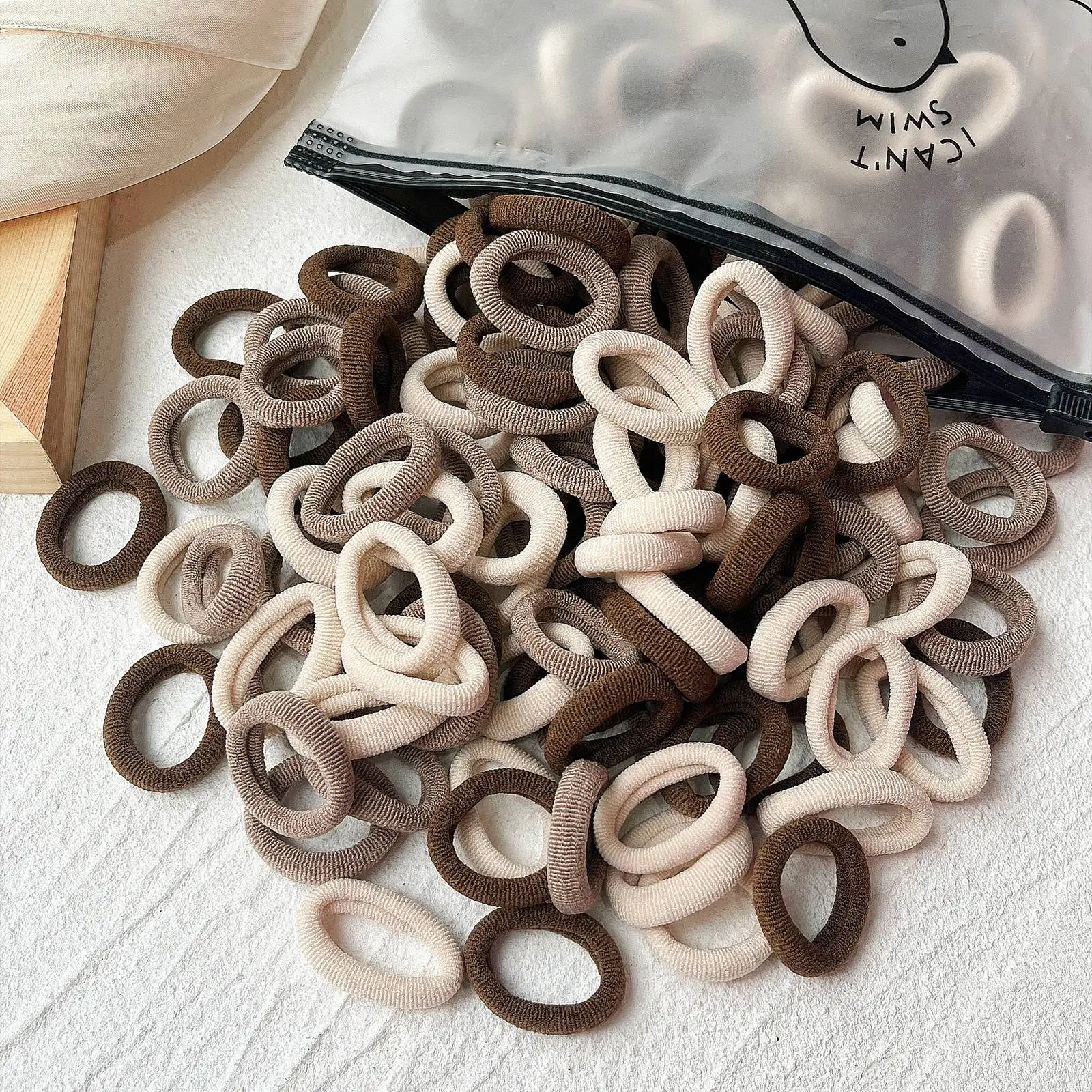 20/50/100 Uds. Lazos elásticos básicos coloridos de nailon para el cabello para niñas, coleta para sujetar, banda de goma, accesorios para el cabello para niños: S / Azul oscuro