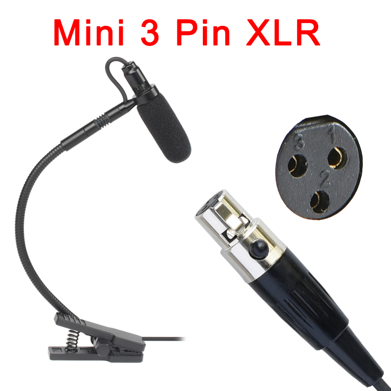 Mini-Saxophon, 3-polig, 4-polig, Mikrofon, XLR, 3,5-mm-Stecker, Musikinstrument, Mikrofon, omnidirektionaler Typ, Saxophon-Mikrofon, Kunststoffbox Ich bin-20: Blau