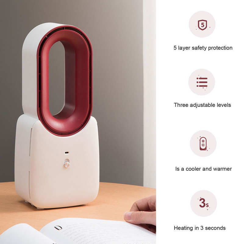 Air Warmer Heater Bladeless Desktop Cooler Fast Heating Cooling Fan for Home Office CN Plug 220V
