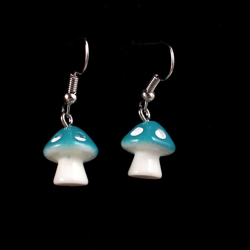 Boucles d'oreilles pendantes en forme de champignon pour femmes et filles, bijoux mignons faits à la main, 8 couleurs, 1.2x3.3cm, petits: 2