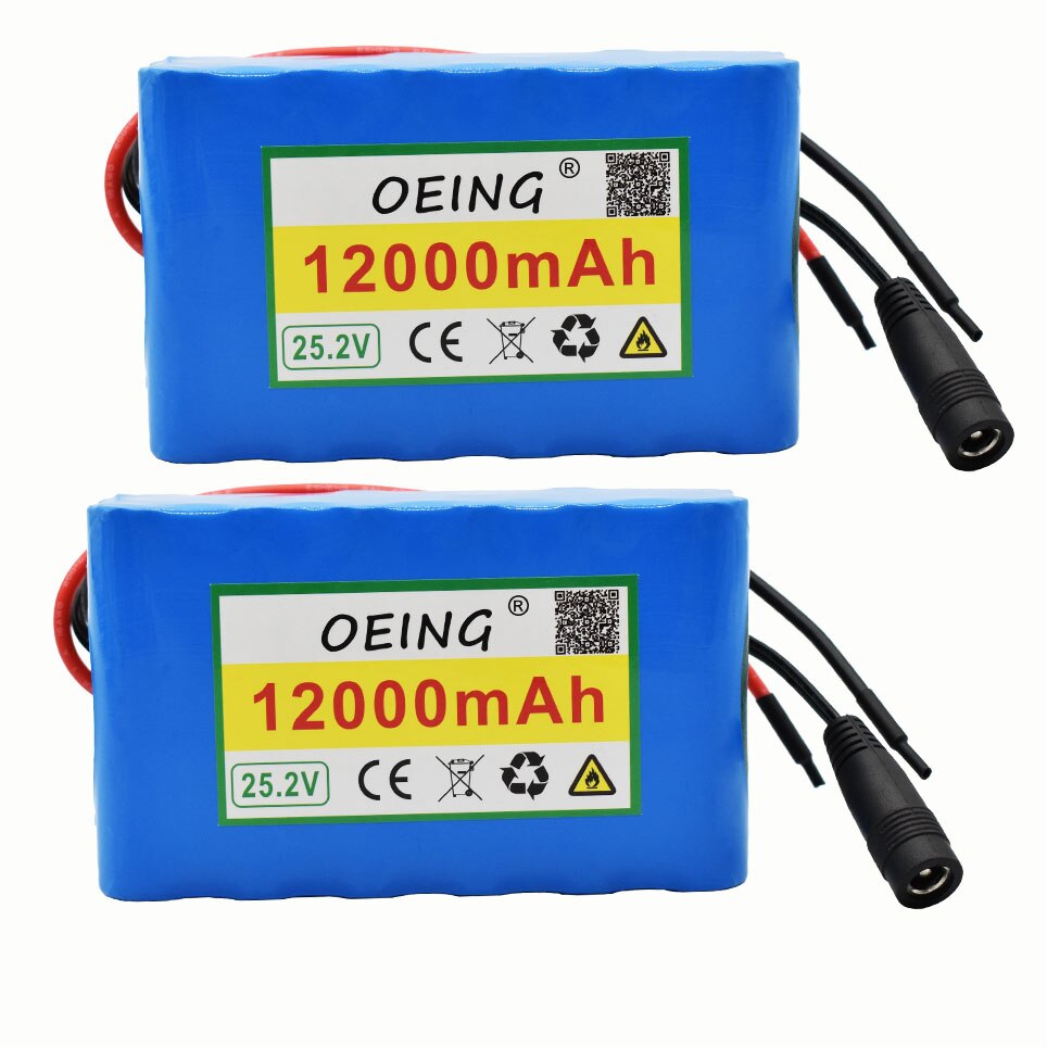 Mais novo 6s2p 24v 12.0ah 18650 para bateria de lítio 25.2v 12000mah bicicleta da bateria elétrica com bms