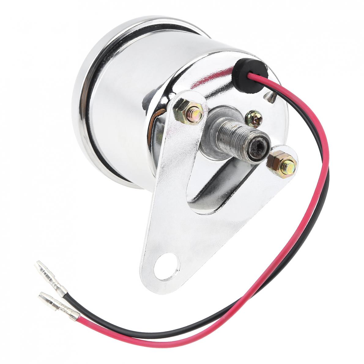 Universal Motorcycle Odometer 12V with Metal Case Yellow Light Retro Double Mileage Motorbike Odometer