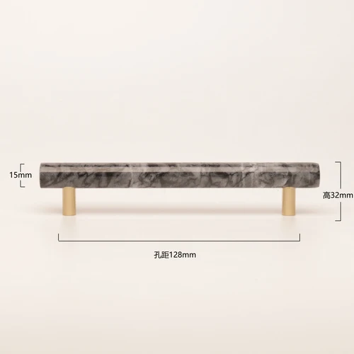 Tiradores de armario de latón + mármol, pomos de armario, tiradores de cajón de latón y piedra, perilla de tocador, manija de armario, herrajes para muebles europeos: Verde