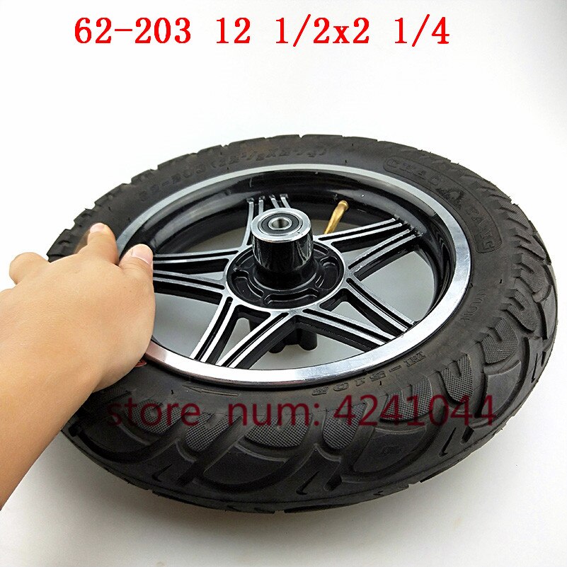 12.5 inch wheels 12 1/2 X 2 1/4 62-203 tire with inner tube and alloy rims fits Many Gas Electric Scooters and e-Bike