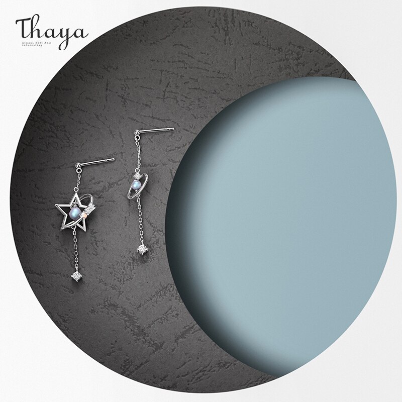 Thaya étoile boucles d'oreilles réel S925 argent naturel perles coquille boucle d'oreille asymétrie Style argent boucle d'oreille pour les femmes bijoux fins