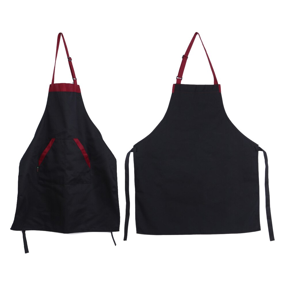 Noir rouge unisexe Chef cuisine cuisine traiteur dos nu tablier bavoir avec 2 poches taille unique en moyen accessoire de cuisine
