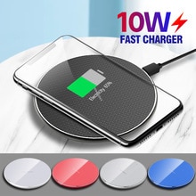 Ankndo qi draadloze oplader 10w ultradunne draadloze oplaadpad voor iphone samsung xiaomi mobiele telefoon snellaadladers