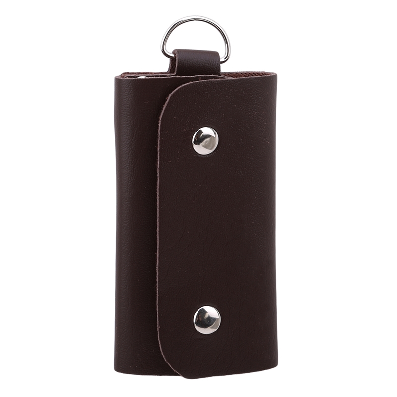 Pu læder kvinder mænd nøgleholdere nøgler arrangør solid nøgle punge nøglepung bil nøglering husholderske nøglering pung: Orange