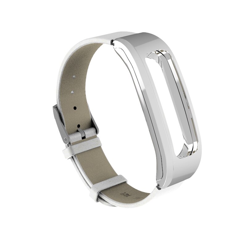 Mijobs Leder PU Handgelenk Gurt für Huawei Honor Band 4 Laufende Band Smart Armband Sport Armband für Honor Band 4 lauf: WHITE