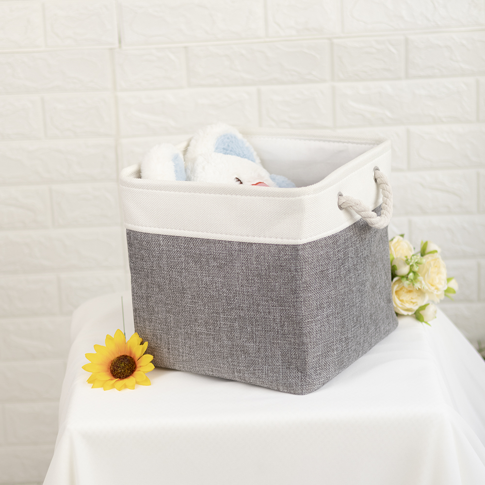 Foldable Storage Cubes Bins for Home Collapsible Fabric Storage Baskets with Ropes Office Closet Clothes Toys Organizer