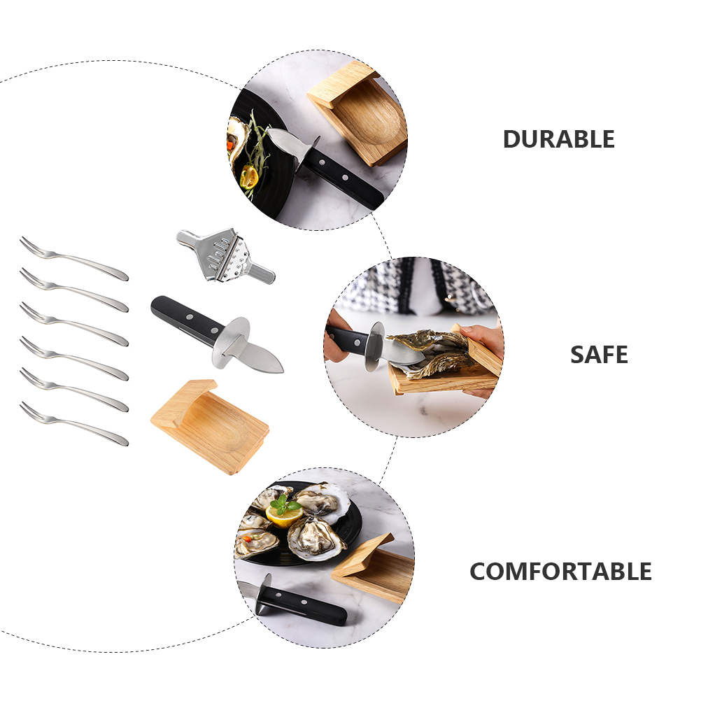 1 Set/9pcs Oyster Cutter Seafood Shell Shucking Opener Oyster Shucker with Forks