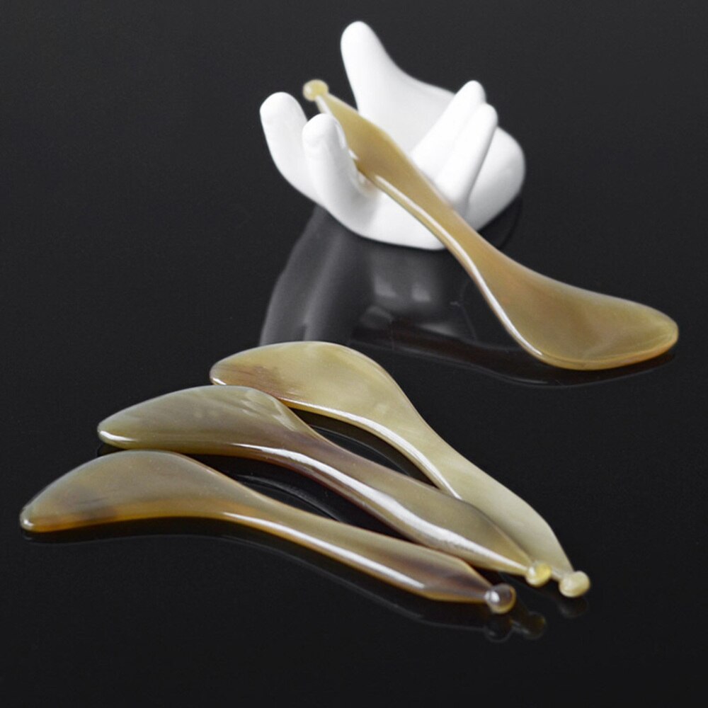 1pc øjen massagepind naturligt yak horn spids pind oksehorn skønhedsmassage pind multifunktions øjen massager til kvinder mand brug si