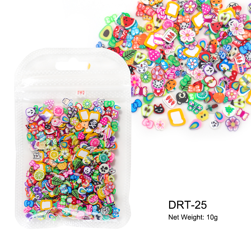 10 g/zak Fruit Plakjes Nail Art Decoraties Kerst Kerstman Bloemen 3D Polymeer Pailletten Klei Stickers DIY Nagels Accessoires