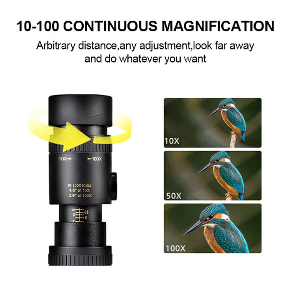 4K 10-300X40mm Super Tele Zoomen monokular Teleskop Tragbare für Strand Reise Unterstützt Smartphone Zu Nehmen Bilder Ich bin Freien