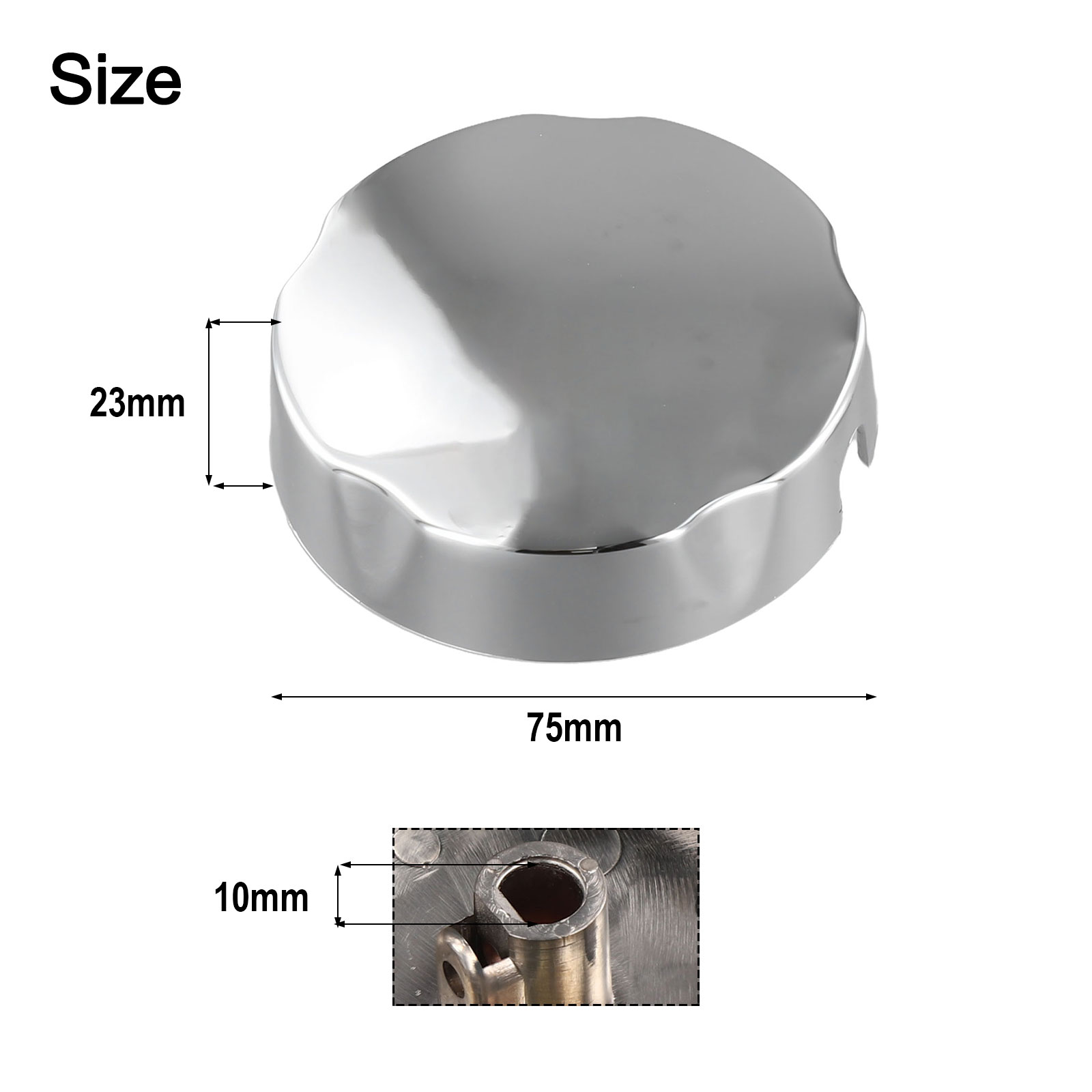 1PC Bathtub Rotating Knob Bath Control Knob Chrome Finish Bathroom Accessories Diameter 75mm Hole Diameter 10mm