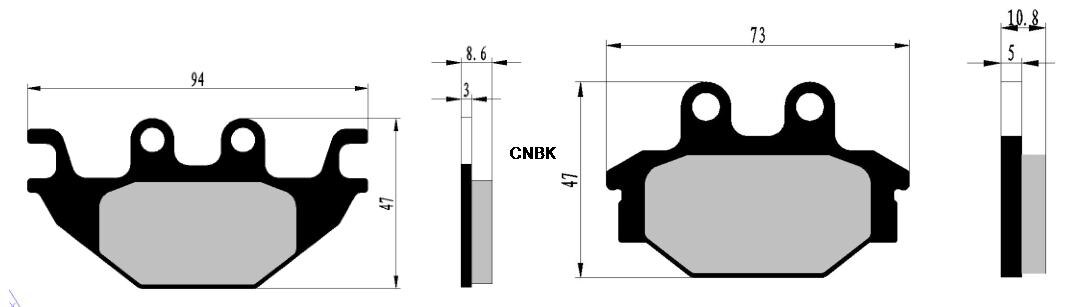 Remblokken Set Voor Pgo Atv 500 Bug / BR500 Br 500 Ik Racer 2007 /straat BR600 Br 600 Ik Bug Racer