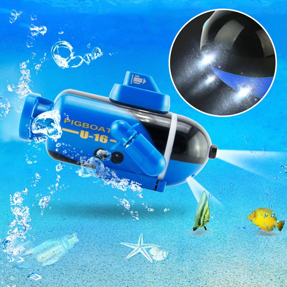 RC Boat Multifunctional Durable Electric Ship Toy Glowing Submarine Model Remote Control Boat For Fish Tanks Bathtubs