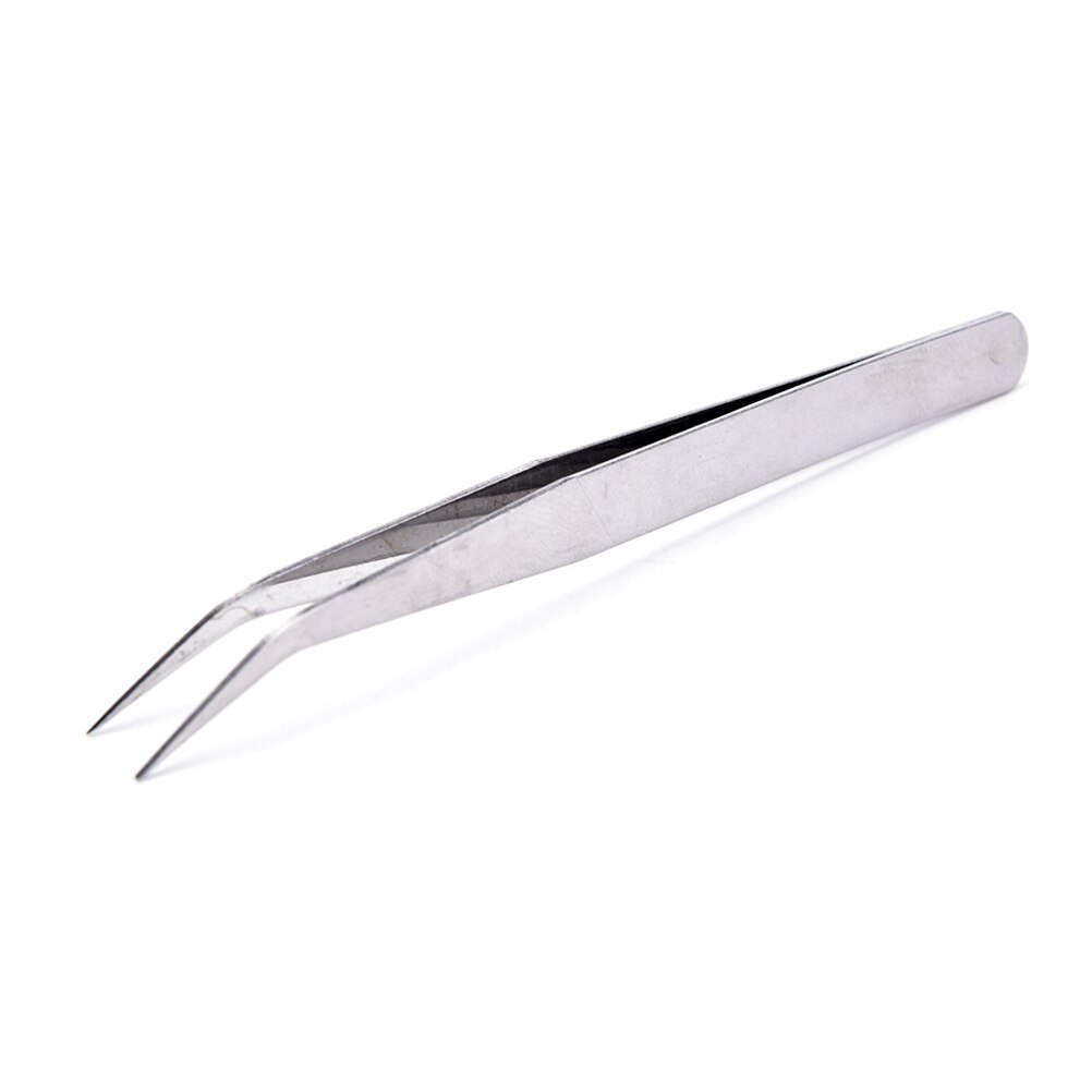 2Pcs Straight Curved Tweezer Stainless Steel Industrial Anti-Static Tweezers Tools For Crawler Repair Dental Tools